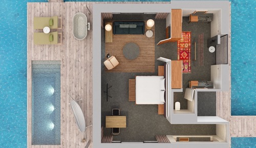 Villa, 1 King Bed (Sunset Water Pool, King)