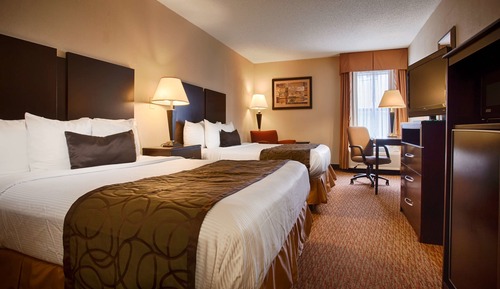 Standard Room, 2 Queen Beds, Non Smoking, Refrigerator & Microwave