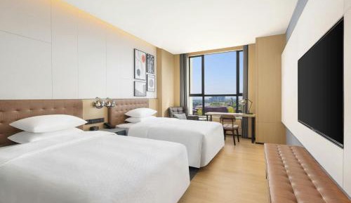 Premium Double Guest Room with Two Double Beds and City View