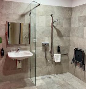 Comfortable reduced mobility Room with a Double Bed and an extra Sofa