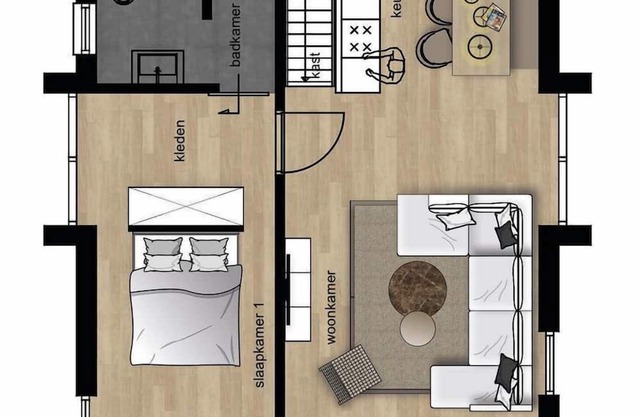 The pleasant Forest Villas are suitable for up to eight persons and have four bedrooms with en-suite bathrooms including a toilet and one separate toilet. The rooms are divided over two floors.